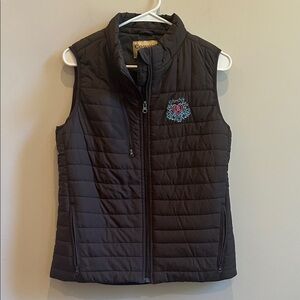Cowgirl Legend Vest Medium Brown Women's Quilted Logo Western Riding